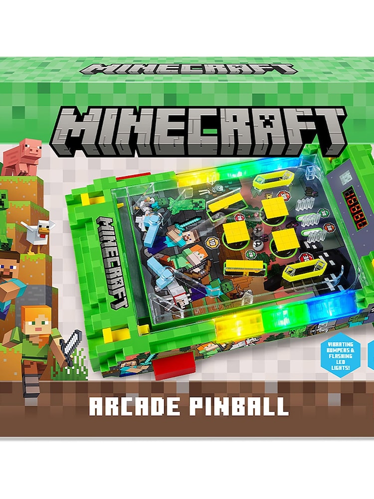 MenKind Green Minecraft Arcade Pinball Table Game - Image 9 of 9 MenKind Green Minecraft Arcade Pinball Table Game - Image 9 of 9