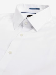 White Slim Fit Single Cuff Signature Italian Fabric Shirt - Image 4 of 10