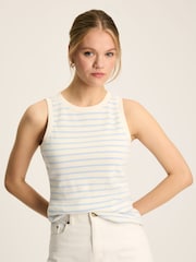 Joules Harbour Cream & Blue Striped Jersey Vest - Image 1 of 6