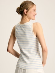 Joules Harbour Cream & Blue Striped Jersey Vest - Image 2 of 6