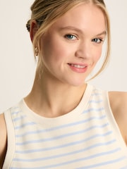 Joules Harbour Cream & Blue Striped Jersey Vest - Image 4 of 6