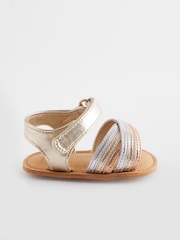 Gold Cross Strap Baby Sandals (0-24mths) - Image 2 of 5