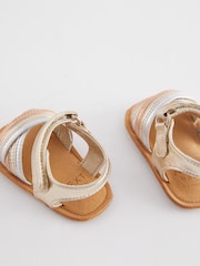 Gold Cross Strap Baby Sandals (0-24mths) - Image 3 of 5