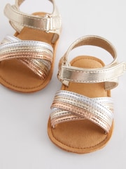 Gold Cross Strap Baby Sandals (0-24mths) - Image 4 of 5