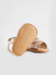 Gold Cross Strap Baby Sandals (0-24mths) - Image 5 of 5