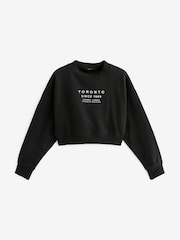 Black Toronto City Graphic Cropped Sweatshirt - Image 5 of 6