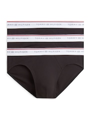 Tommy Hilfiger מארז הכולל 3 זוגות תחתוני בריף עם פסים ולוגו על רצועת המותניים, דגם Global - תמונה 1 מתוך 5
