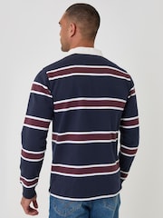 Threadbare Blue Regular Fit Cotton Rugby Polo Shirt - Image 3 of 5