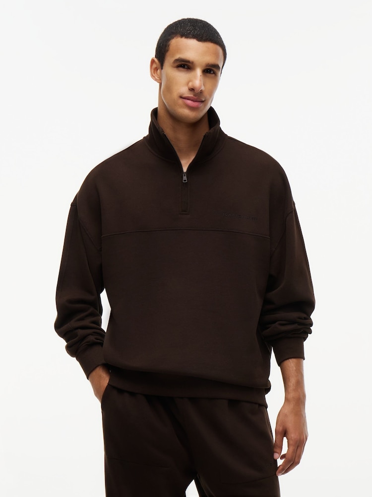 Tommy Hilfiger түпнұсқа терри Quarter-Zip юбкасымен жемпір - 7суретінің 1 суреті