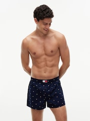 Azul - Calzoncillos bóxer tejidos con estampado clásico de Tommy Hilfiger 3 Pack - Imagen 2 de 6
