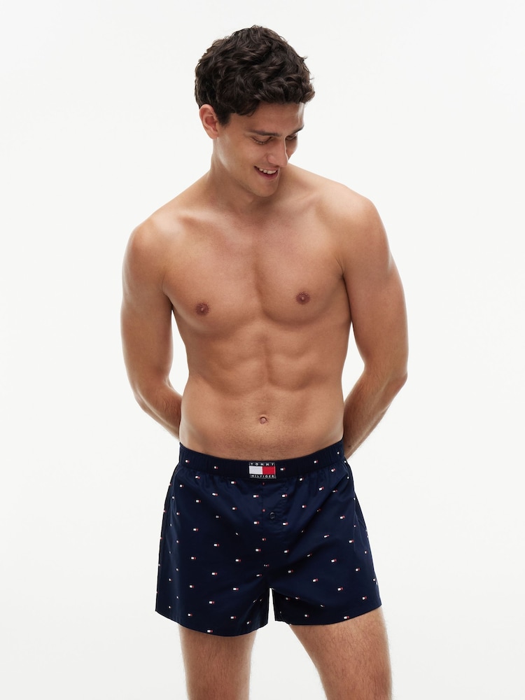 Azul - Calzoncillos bóxer tejidos con estampado clásico de Tommy Hilfiger 3 Pack - Imagen 2 de 6