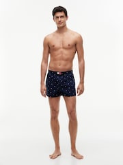 Azul - Calzoncillos bóxer tejidos con estampado clásico de Tommy Hilfiger 3 Pack - Imagen 4 de 6