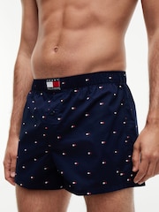 Azul - Calzoncillos bóxer tejidos con estampado clásico de Tommy Hilfiger 3 Pack - Imagen 5 de 6