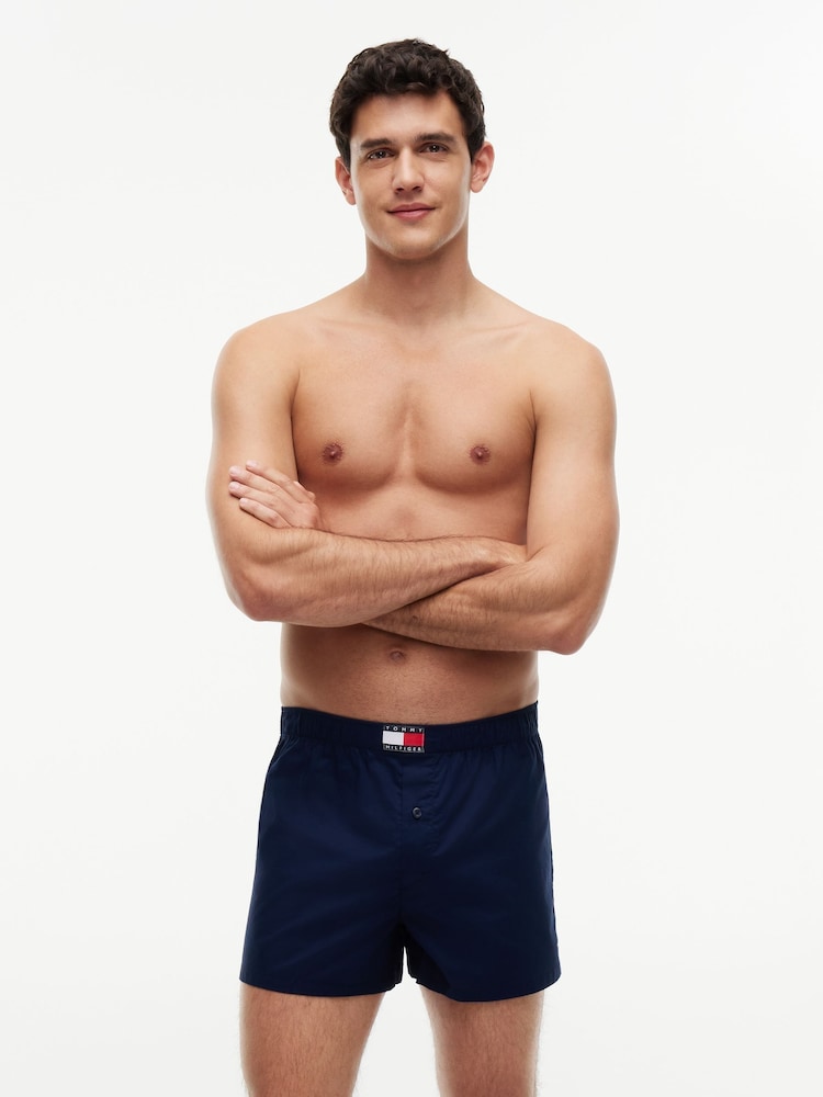 Azul - Calzoncillos bóxer tejidos con estampado clásico de Tommy Hilfiger 3 Pack - Imagen 6 de 6