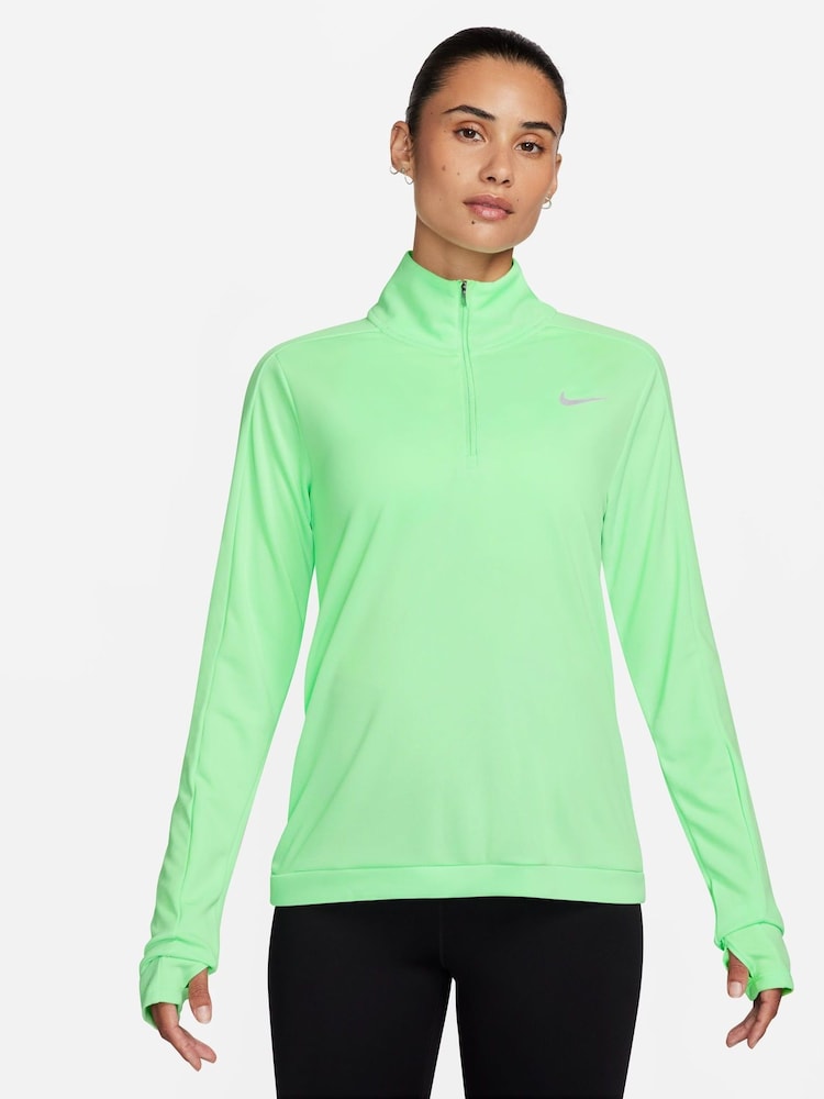 Nike Green Dri-FIT Pacer Half Zip Running Top - Image 1 of 8