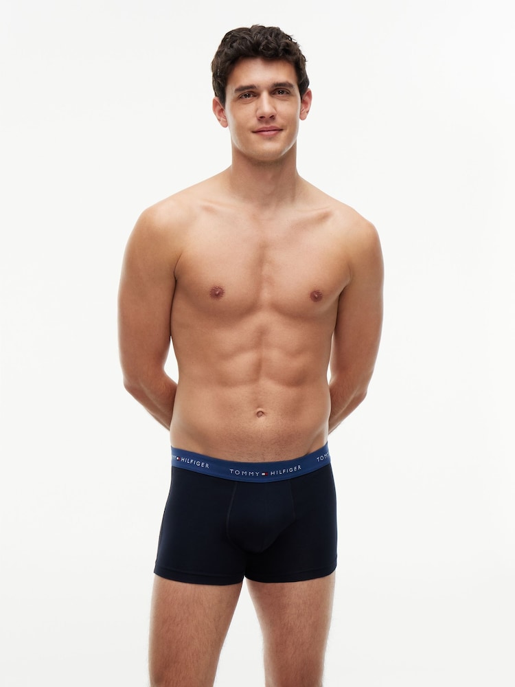 Tommy Hilfiger Black Signature Logo Waistband Trunks 5 Pack - Image 2 of 5 Tommy Hilfiger Black Signature Logo Waistband Trunks 5 Pack - Image 2 of 5