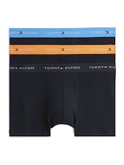 Tommy Hilfiger Orange Signature Logo Contrast Waistband Trunks 3 Pack - Image 1 of 6