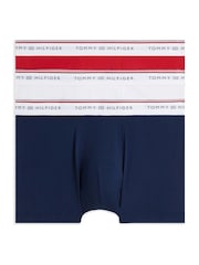 Roșu - Set de 3 boxeri Tommy Hilfiger cu logo pe bandă și dungă Global - Imaginea 1 din 6