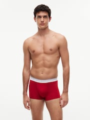 Roșu - Set de 3 boxeri Tommy Hilfiger cu logo pe bandă și dungă Global - Imaginea 2 din 6