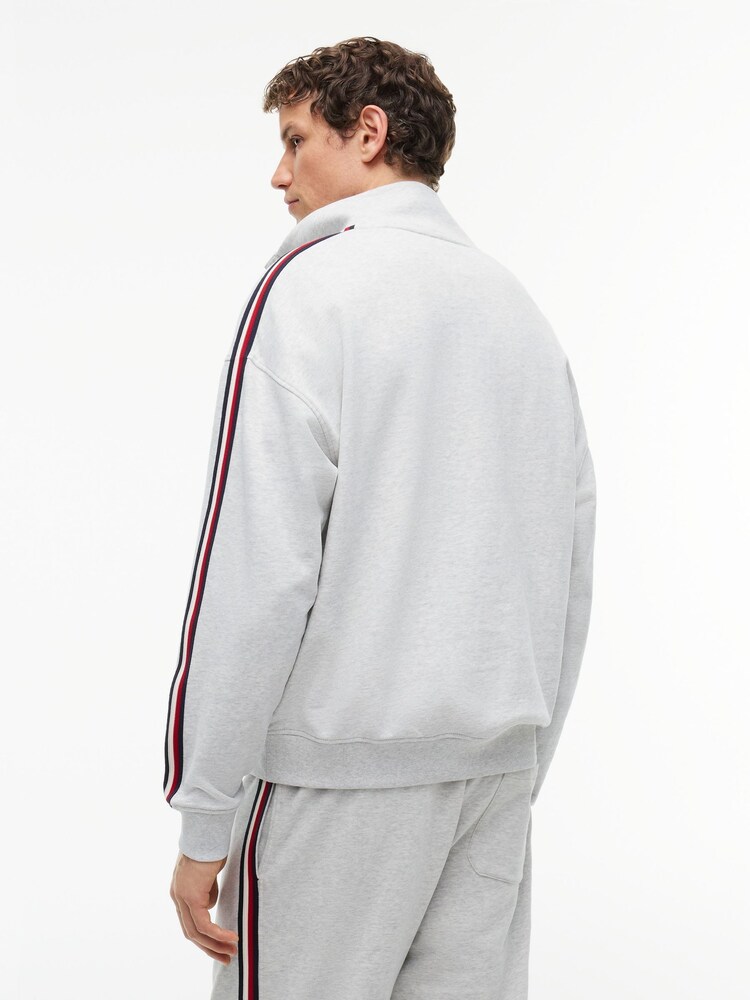 Cinza - Tommy Hilfiger Global listrado com Botões Moletom - Imagem 2 de 5