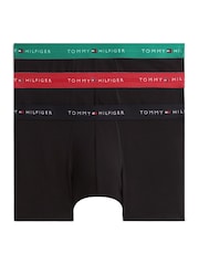 Tommy Hilfiger Green Signature Logo Contrast Waistband Trunks 3 Pack - Image 1 of 6
