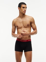 Tommy Hilfiger Green Signature Logo Contrast Waistband Trunks 3 Pack - Image 4 of 6