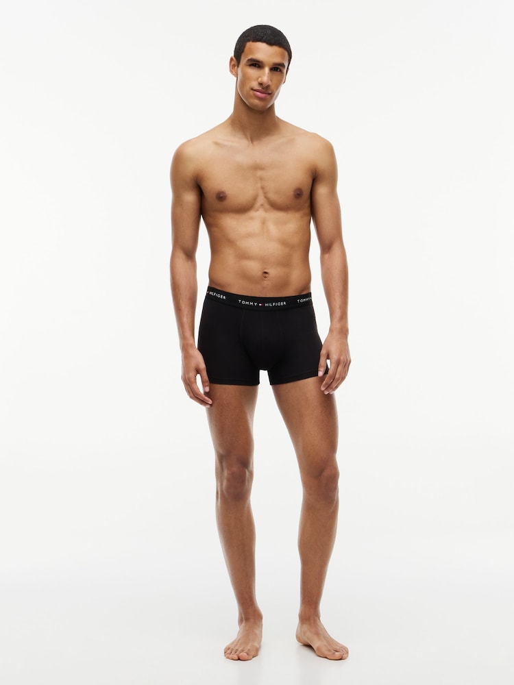 Tommy Hilfiger Green Signature Logo Contrast Waistband Trunks 3 Pack - Image 6 of 6 Tommy Hilfiger Green Signature Logo Contrast Waistband Trunks 3 Pack - Image 6 of 6