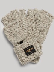 Коричневый - Superdry перчатки из % хлопка с узором "косичка" 100 - Изображение 2 из 3
