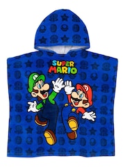 Poncho de toalha de personagem Vanilla Underground Blue Super Mario 100% algodão - Imagem 1 de 6