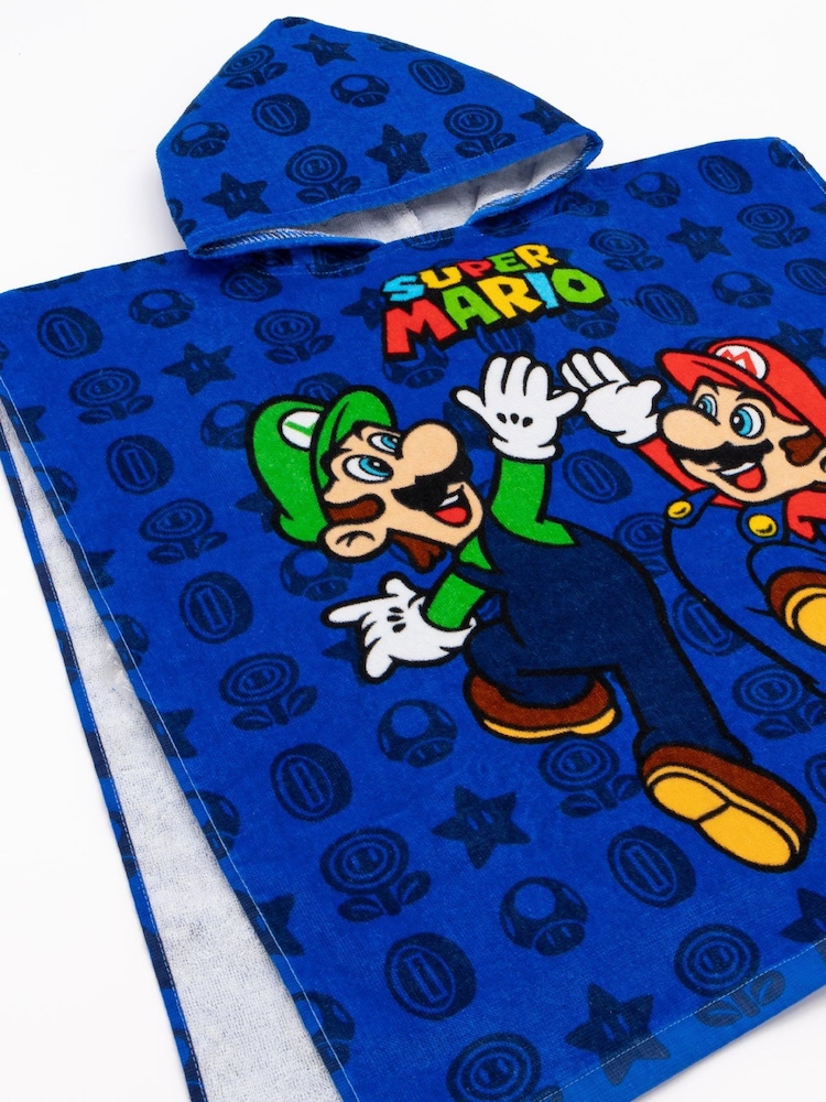 Poncho de toalha de personagem Vanilla Underground Blue Super Mario 100% algodão - Imagem 2 de 6
