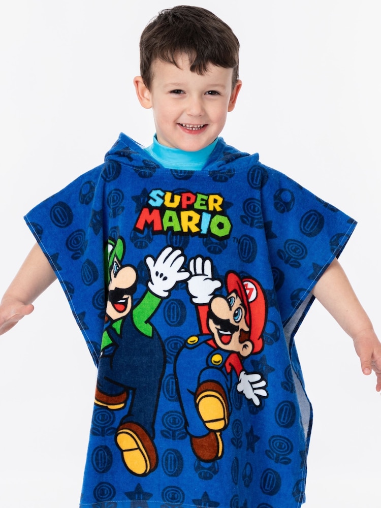Poncho de toalha de personagem Vanilla Underground Blue Super Mario 100% algodão - Imagem 6 de 6