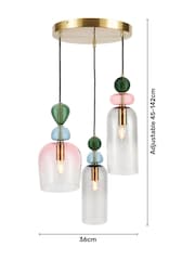 Visconte by BHS Brass Vietri 3 Light Cluster Pendant Ceiling Light - Image 4 of 5