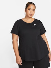 Nike Black Curve Sportswear Club Essentials T-Shirt - Image 1 of 5
