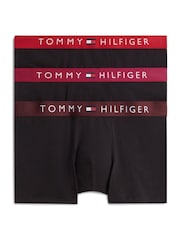 Tommy Hilfiger Red Original Logo Waistband Trunks 3 Pack - Image 1 of 6