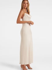 Weiß - Forever New Hannah Diamante Satin-Trägerkleid​​​​​​​ - Bild 3 von 4