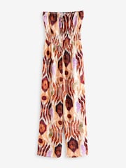 Ikat Print Multiway Halter-Tie Bandeau Wide Leg Jumpsuit - Image 5 of 6