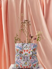 Cath Kidston White Birds Print Large Canvas Tote Bag - Image 2 of 6