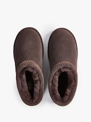 Hush Brown Chrome Padded Collar Snug Slippers - Image 4 of 4