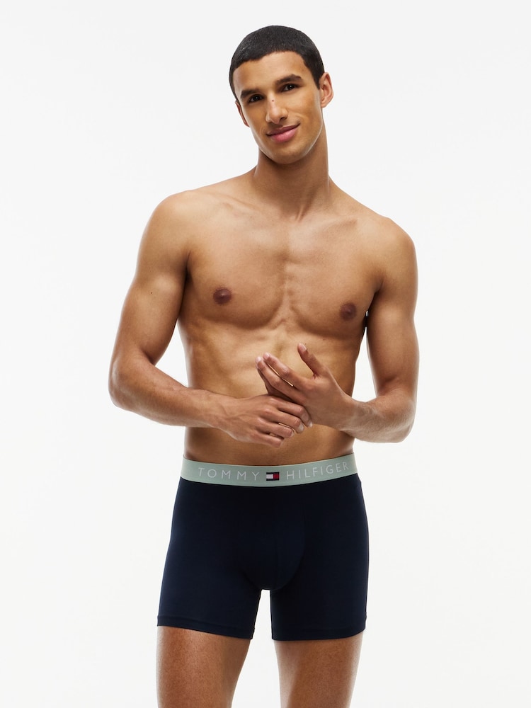 Tommy Hilfiger Blue TH Original Contrast Waistband Boxer Briefs 3-Pack - Image 2 of 7 Tommy Hilfiger Blue TH Original Contrast Waistband Boxer Briefs 3-Pack - Image 2 of 7