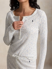 Polo Ralph Lauren Cream Pointelle Henley Pyjamas Set - Image 4 of 4