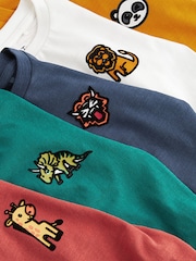 Multi Animal Long Sleeve T-Shirts 5 Pack (3mths-7yrs) - Image 8 of 8