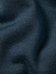 Charles Tyrwhitt Dark Blue Pure Merino V-Neck Jumper - Image 4 of 4