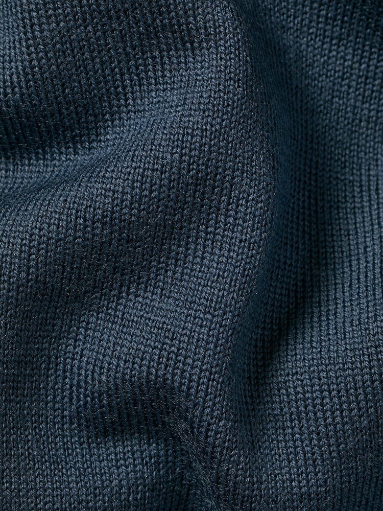 Charles Tyrwhitt Dark Blue Pure Merino V-Neck Jumper - Image 4 of 4