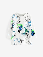 Green/Black Bear 100% Cotton Long Sleeve Animal Print Character T-Shirts 3 Pack (3mths-7yrs) - Image 2 of 6