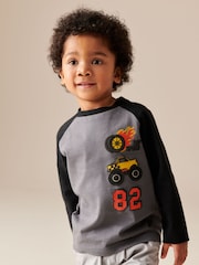 Black/White/Red Long Sleeve Transport T-Shirts 3 Pack (3mths-7yrs) - Image 2 of 9
