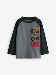 Black/White/Red Long Sleeve Transport T-Shirts 3 Pack (3mths-7yrs) - Image 5 of 9