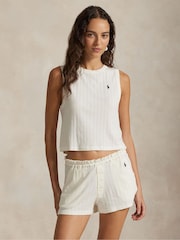 Polo Ralph Lauren Pointelle Cotton Top & Shorts Sleep Set - 4суретінің 4 суреті