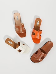 Dune London White Wide Fit Loupe Smart Slider Sandals - Image 7 of 7
