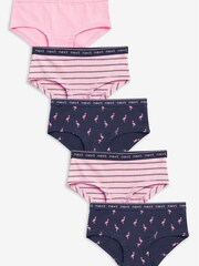 Navy/Pink Hipster Briefs 5 Pack (2-16yrs) - Image 1 of 4