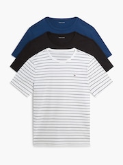 Tommy Hilfiger Blue/Black/White Cotton T-Shirts 3 Pack - Image 1 of 6